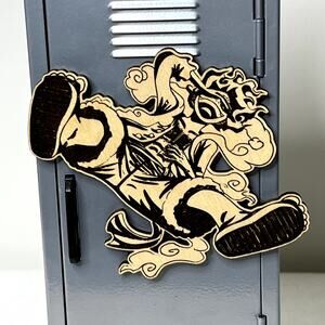One Piece Luffy Gear 5 Wooden Fridge Magnet